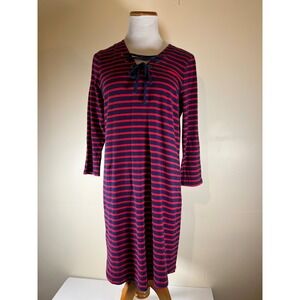 Michael Kors Women's Natical Red Navy Striped Lace Up Dress Size Small‎
